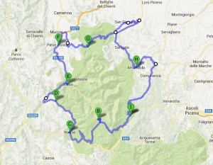 Cartina completa Sibillini Bike Tour A